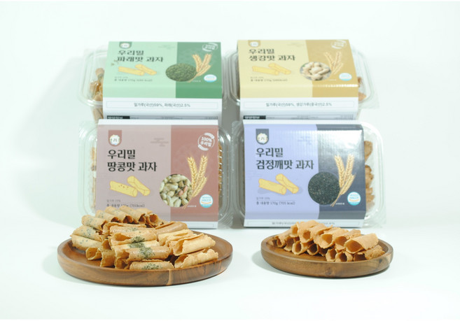 산과루 우리밀전병 4종세트 (파래 땅콩 생강 검정깨) 옛날과자, 1개, 680g