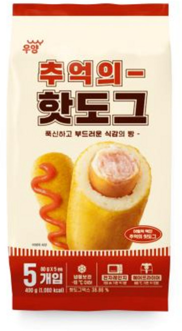 추억의핫도그 우양 냉동, 400g, 1개