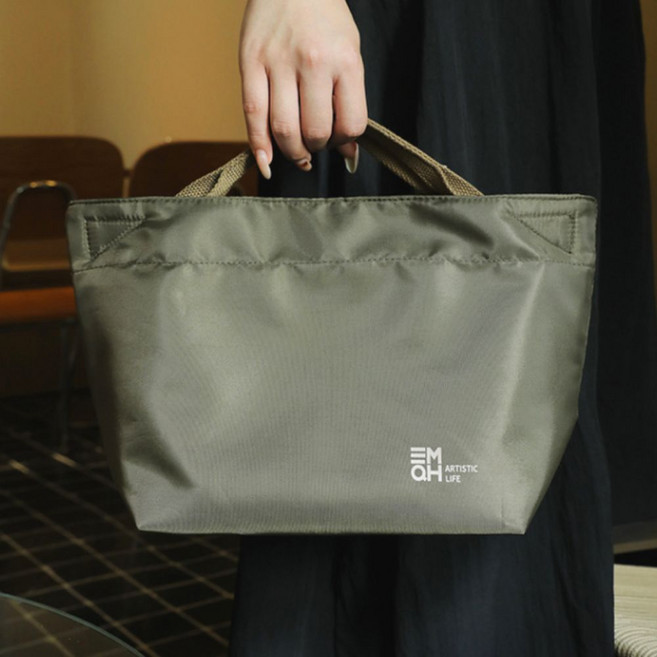 솔레르 감성컬러 백패킹 보온보냉 파우치 보냉백, 4L, 카키