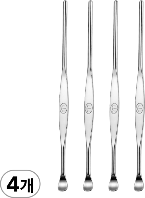 쓰리세븐 777 실버 귀이게 E-441C 고급형 스테인리스 귀후비개, 1세트, 4개입