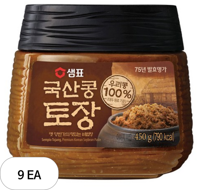 샘표 국산콩 토장, 450g, 9개