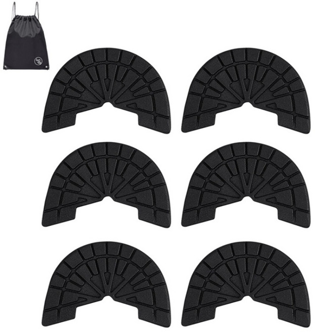 VITALO 밑창 뒷굽 보강패드 구두 운동화 신발 밑창 보호패드 미끄럼방지 패드 6P (PGN짐쌕가방 지급), 6개, 블랙
