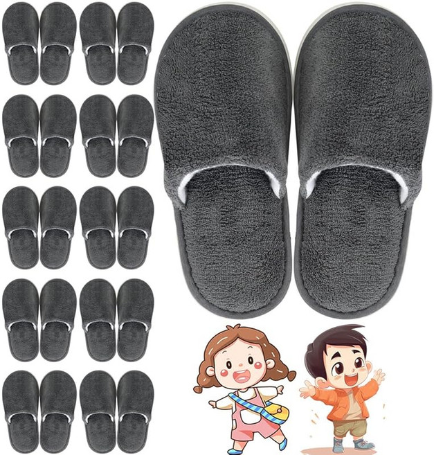 MRedoxe 어린이용 일회용 슬리퍼 고급 슬리퍼 (방문객용) 푹신푹신 룸슈즈 호텔 사양 여관 에스테틱 출장 여행 업무용 방문객용 대피 재난 대비 세탁 가능 위생 경량화 항균·탈취