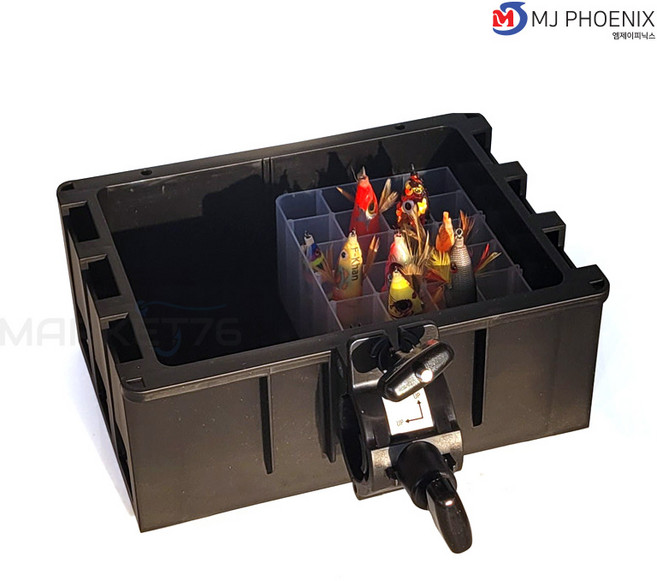 MJ피닉스 24구 선상 거치대 투인원 2 선반트레이 선상낚시 태클박스 에기꽂이, 1개, 블랙