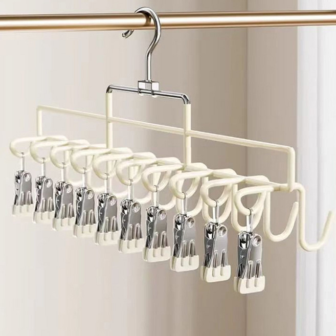 Niftynest 모자 걸이 모자정리 거치대 모자 벨트 넥타이걸이 행거 360도 다용도 회전 옷걸이, 1개, 베이지색