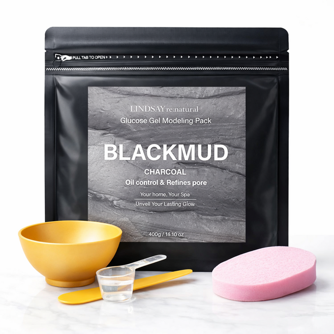 린제이 리네추럴 블랙머드 차콜 모델링팩+팩도구3종+세안스펀지 해면, 1개입, 1개