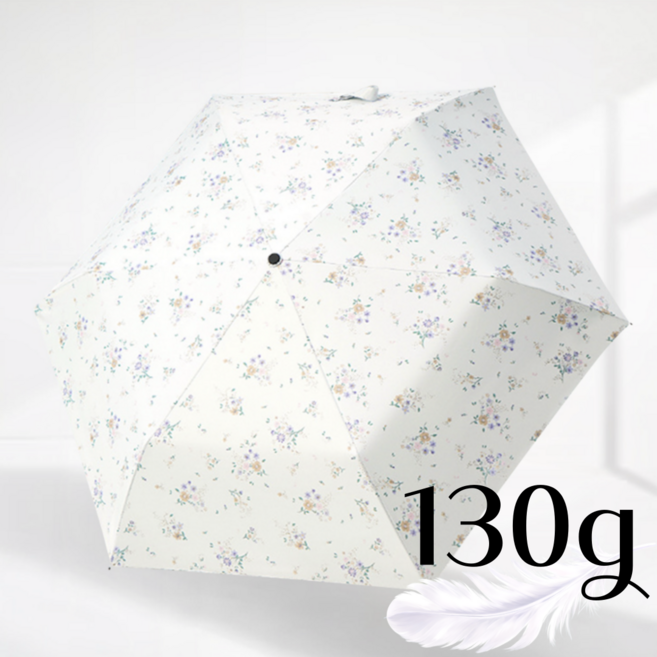 obp 130g 초경량 일본식 꽃무늬 UV 자외선차단 암막 양산 우양산