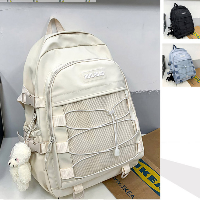 지니백 곰백 패션 캐주얼 백팩 책가방 소풍 가벼운 초등학생 중학생 입학 졸업 신학기 가방 여아 남아 남학생 여학생 수학여행 체험학습 현장학습 학생 학원 경진대회 메쉬 유행 그리기