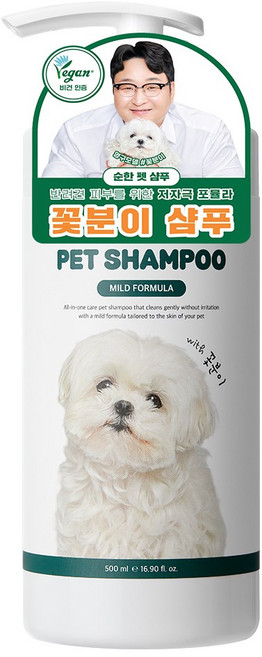닥터방기원 꽃분이 강아지 반려견 저자극 올인원 피부 보습 목욕 샴푸, 1개, 500ml