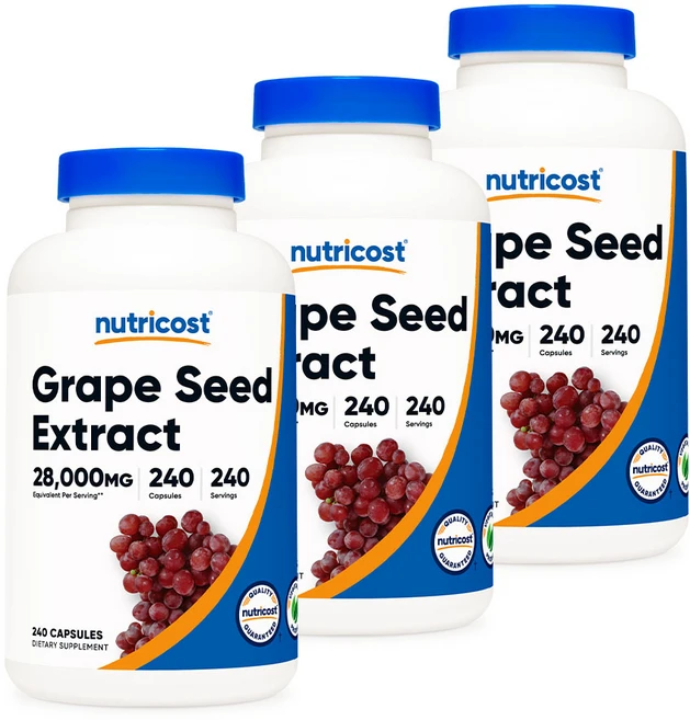 뉴트리코스트 포도씨 추출물 28 000mg 240캡슐 3병, 240정, 3개 - 쿠팡