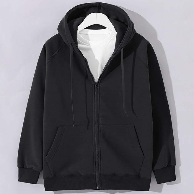 후앙스 남녀공용 두툼기모 베이직 무지 후드집업 CJJP-2205
