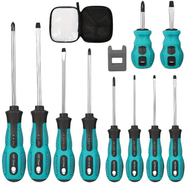 마메 십자 일자 가정용 작업용 수공구 드라이버 10종 세트, 1세트