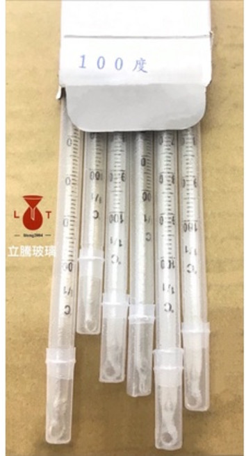 立騰玻璃 實驗用酒精水銀溫度計 美容精油手工皂適用, 1個, 150度, 透明