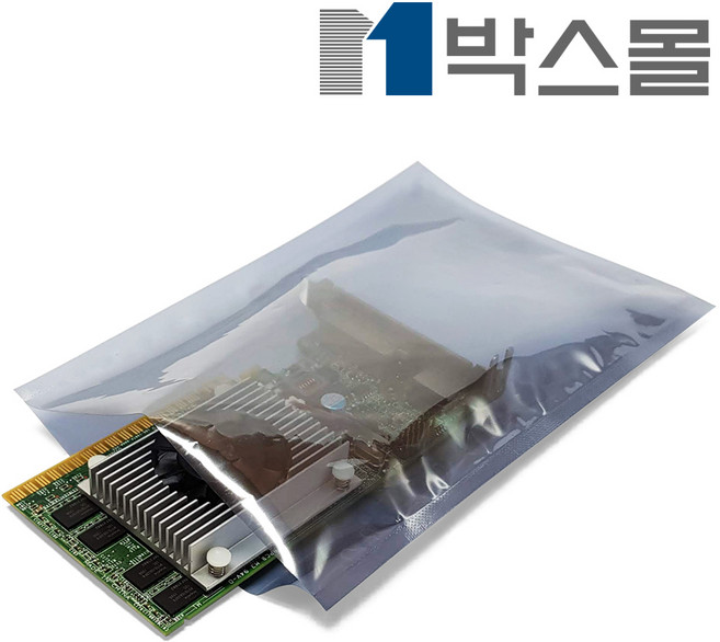 박스몰 정전기방지봉투 제전비닐 접착/비접착/지퍼, 1개, PET 비접착(212) 16x25 / 100장