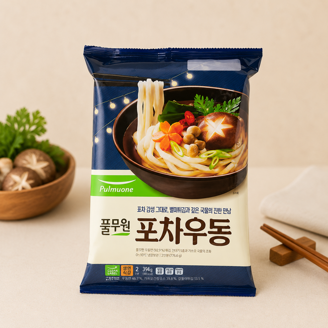 풀무원 포차우동 2인 394g, 4개