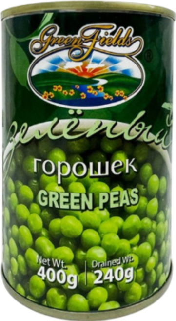 러시아 그린필즈 완두콩 통조림 캔 GreenFields, 1개, 400g