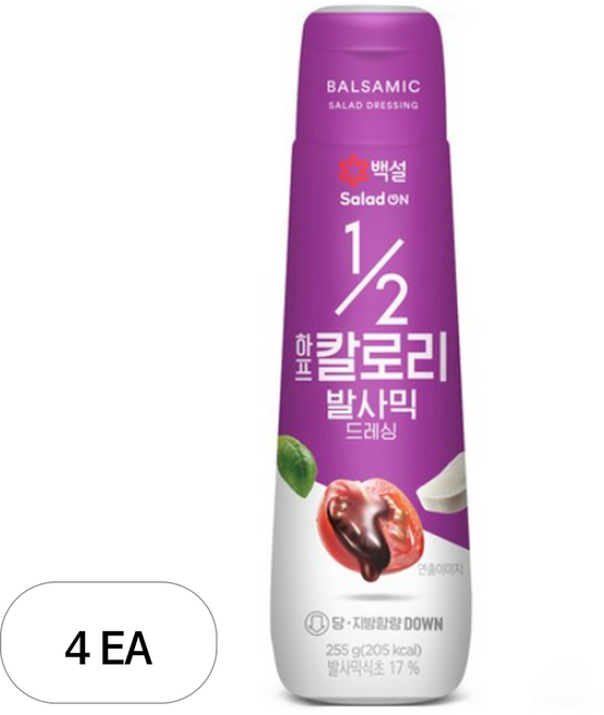 백설 하프칼로리 발사믹 드레싱, 255g, 4개