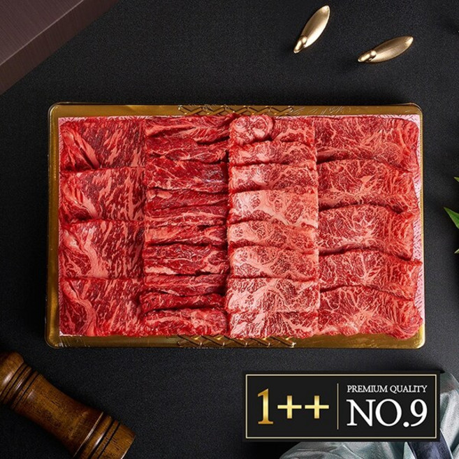 [냉장] [한우대가 No9] 1++(9등급) 프리미엄 구이1호 1.2kg, 1박스