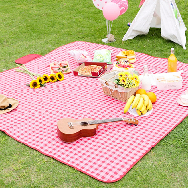 허니잼 대형 방수 피크닉매트 돗자리 캠핑매트 3color, 체리레드