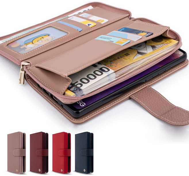 빈센트 지퍼 천연가죽 다이어리 케이스 갤럭시S25플러스 SM-S936N