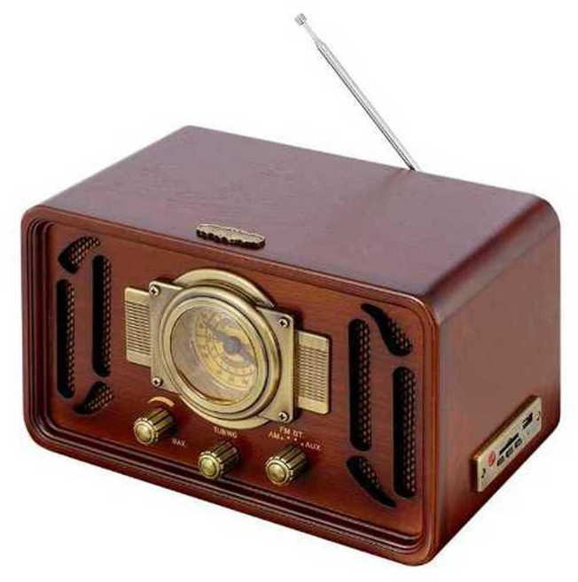 레트로 진공관 라디오 주파수 수신 우수 프리미엄 스피커 마호가니, 블랙