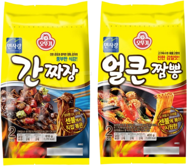 오뚜기 면사랑 간짜장 + 얼큰 짬뽕 2종세트