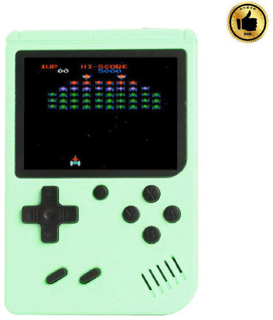 포켓 레트로 게임기 휴대용 미니게임기 500종 고화질 고전게임 추억의게임 미니 게임콘솔 TV연결 오락기 어린시절 추억, 녹색