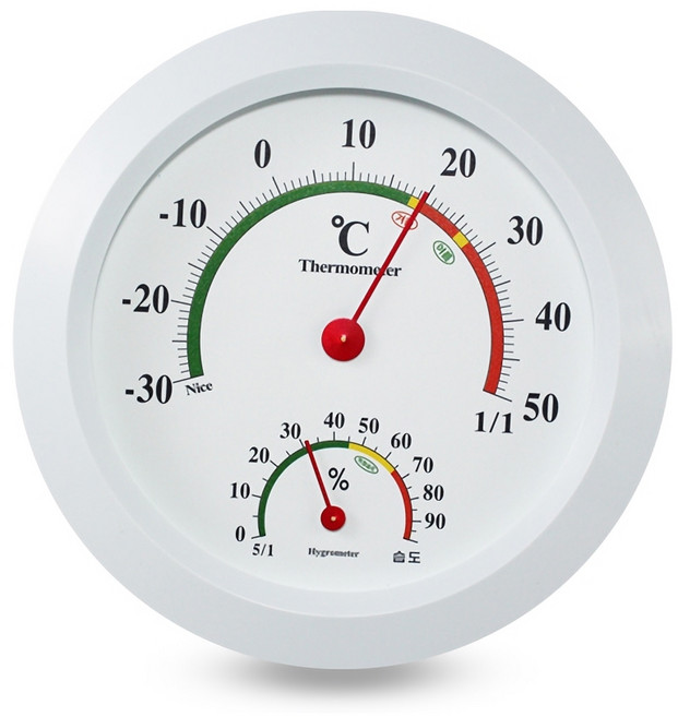 화성 원형 헬스리빙 온습도계 N-160(NM-160) 160x160x40mm, 1개, 솔이 본상품선택