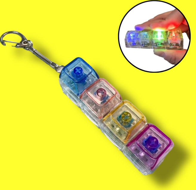 릴렛티 led 키캡 키링 4구, 1개, B.파빨주보