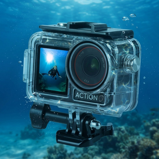 호환 DJI 오즈모 액션5프로 액션4 액션3 방수케이스 다이빙커버 40m, 1세트, n1154, 단품 마운트 포함