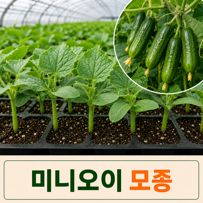미니오이 모종 [5주] 중국오이 피클오이 오이모종 아삭한 소형오이 베란다텃밭 주말농장 텃밭재배 채소모종, 5개