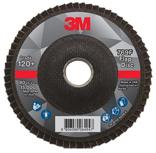 3M 연마 디스크휠페이퍼 플랩디스크 769F 입도60 100x16 100장, 100개