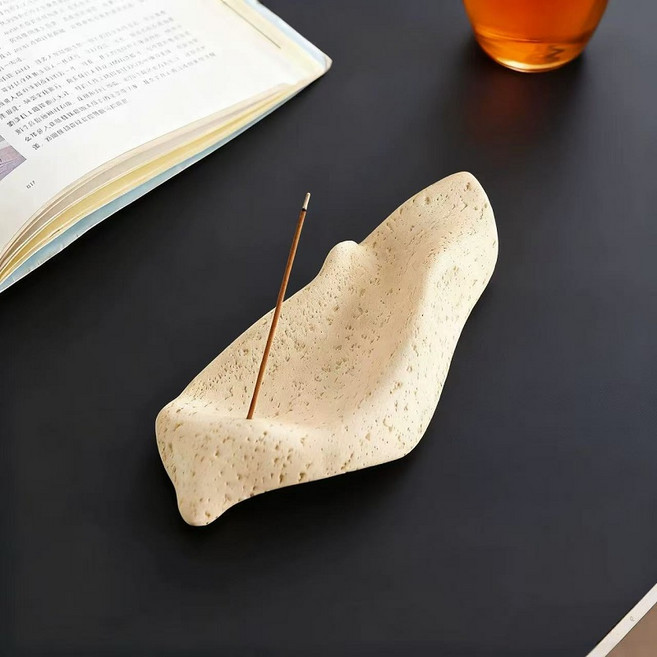 시웨이 세라믹 인센스홀더 감성 향꽂이 스틱형 재받이 인테리어 오브제, 아이보리