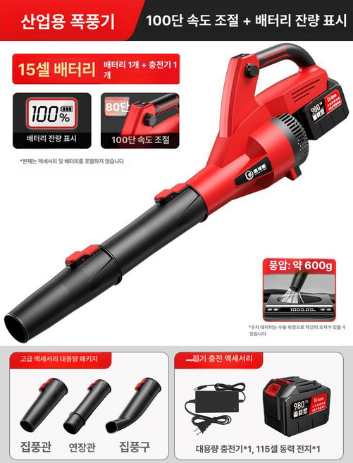 충전식 무선 강력 세차 청소기 블로워 공기 세닉스 고출력 브러시리스 제설 야누스, 100단계속도조절+화면전력표시 C, 1개