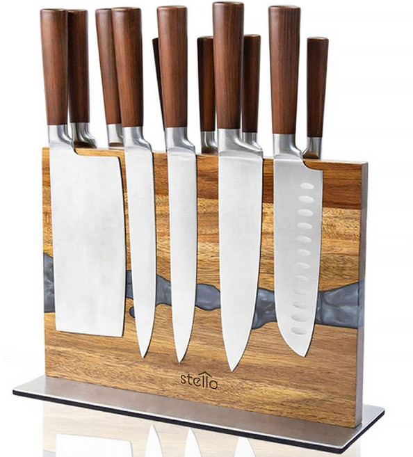 스텔로 물결 칼블럭 주방 자석 칼꽂이 칼걸이 거치대, 1개
