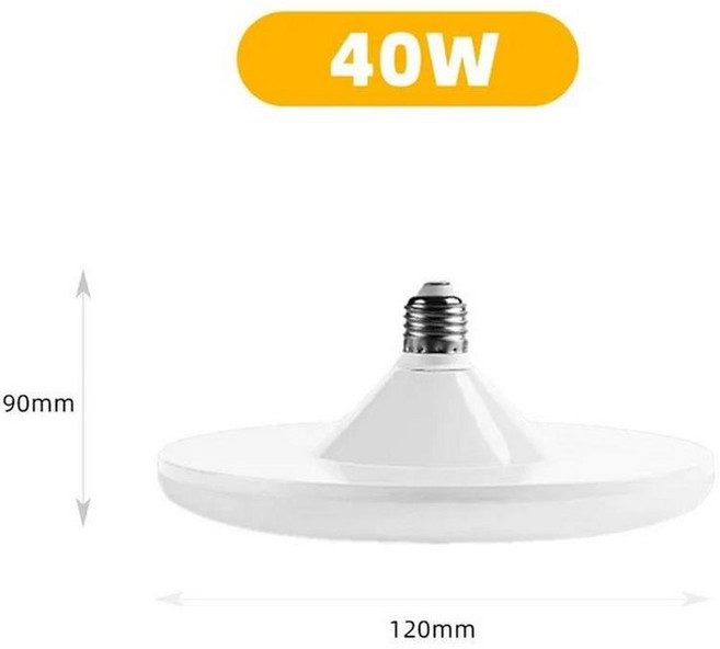 실내 흰색 테이블 램프 차고 밝은 전구, 5. E27 UFO 40W 220V