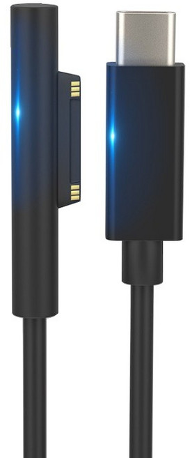 써피디 서피스 고 북 프로 3 4 5 6 7 USB-C PD고속 충전 케이블 12V 15V, 고급형 나일론 1.8m, 1개
