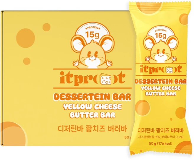 잇프롯 디저틴바 황치즈 버터바 맛 프로틴바 단백질바 다이어트간식, 9개, 50g - 쿠팡