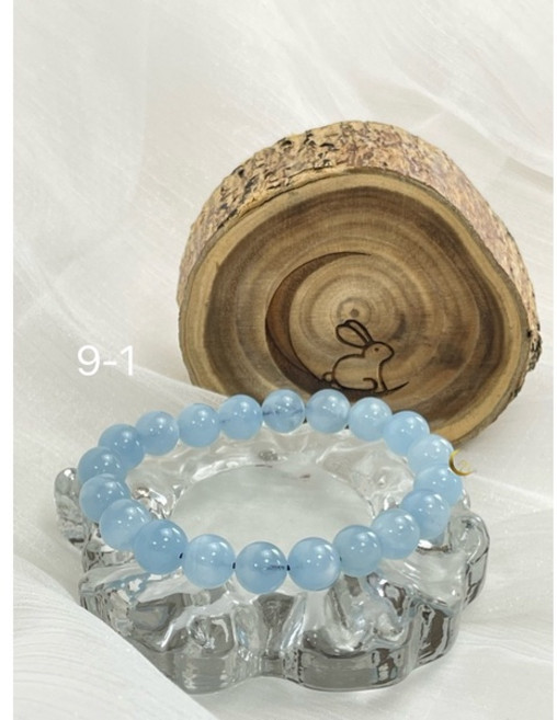 мσσи_нασ 潤藍色海藍寶手珠 奶油體光澤 強光星空光