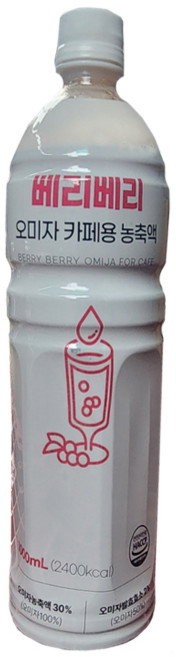 베리베리 오미자 카페용 농축액, 6개, 1L