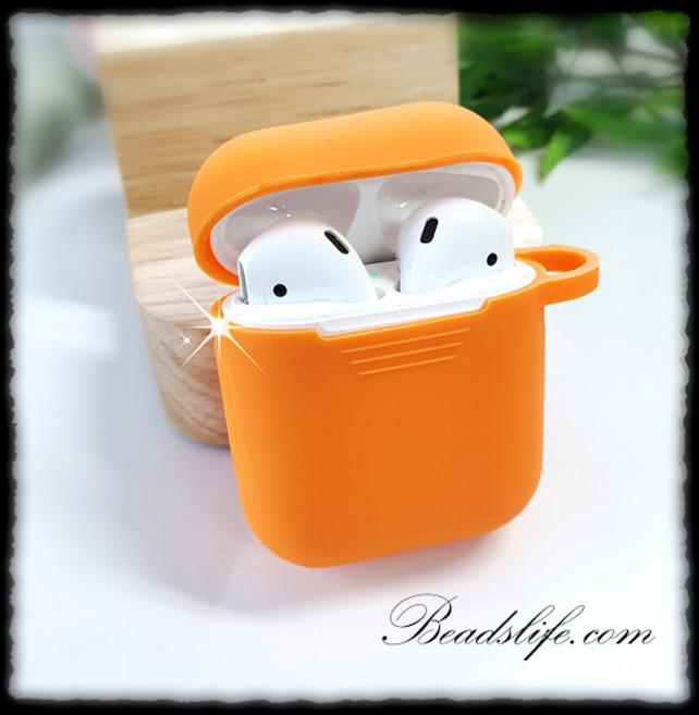 비즈라이프 실리콘 에어팟 1.2세대 공용, 오랜지, 1개