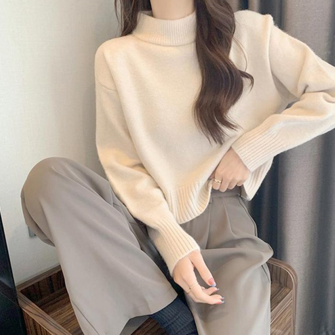 클레이스 마티유 반폴라 플레인넥 니트스웨터