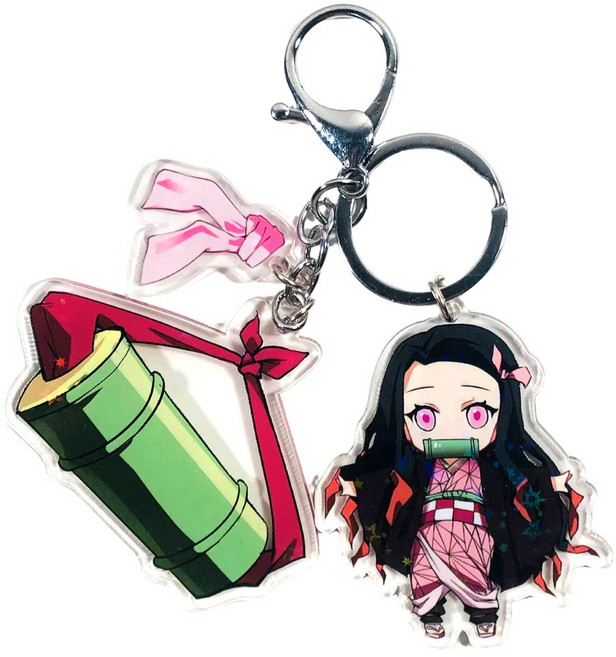 귀멸의칼날 키링 굿즈 일륜도 귀칼 귀살대 무한성 컬렉션 세트 아크릴 키홀더 열쇠고리, 네즈코(A)