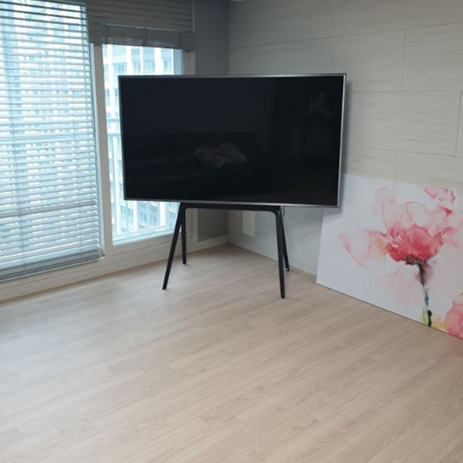 삼성 스마트 85인치tv 스탠드 kq85qb70afxkr+셋톱박스거치대, 거치대 화이트+셋톱선반+추가연장봉, 1개