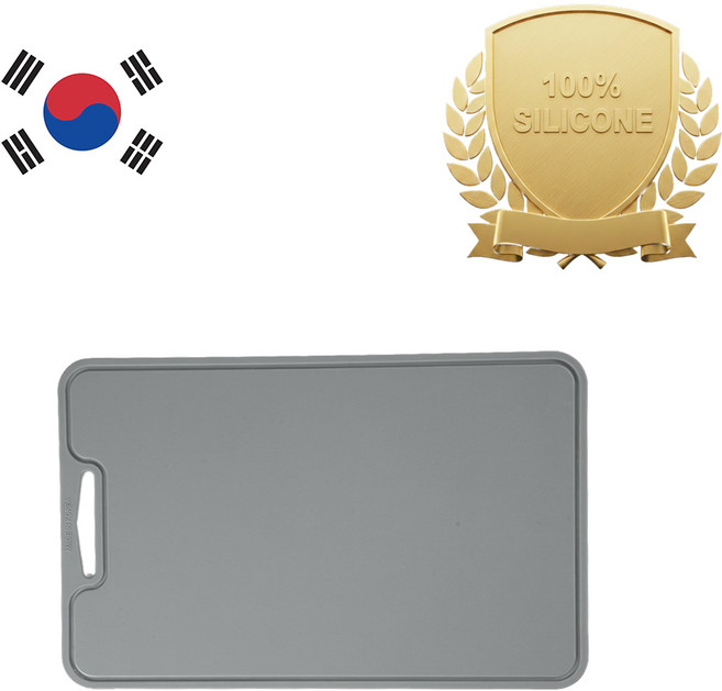아티즌 쿡 국산 실리콘 도마 컷팅보드 향균 미끄럼 방지 칼자국 논슬립, 1개, 그레이