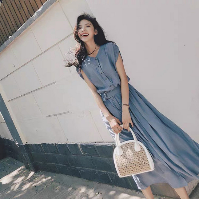 이즈리엘 쉬폰 원피스 빅사이즈 롱 원피스 데일리 휴양지룩