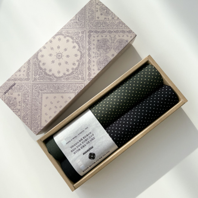 100% 국내산 남성손수건세트 2매세트 순면 남자손수건세트 아사면 반다나 페이즐리 체크 가제 명절 선물세트 답례품 단체 도매