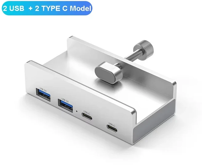 USB 3.0 허브 도크: TF 카드 슬롯이 있는 노트북/데스크탑용 5Gbps 알루미늄 합금 범용 분배기, 04 2 USB 2 TYPE C