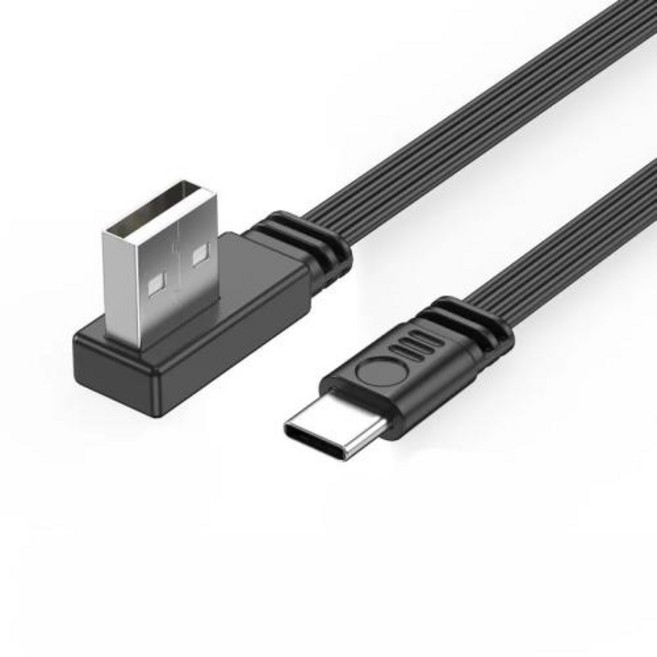 플랫 유연한 직선 및 위 및 아래 및 왼쪽 및 오른쪽 각도 90도 USB 남성 - 유형 C 남성 충전 및 데이터 케이블 0.1M 0.3M 0.5M, 23)ALE-CST, 1M, 1개