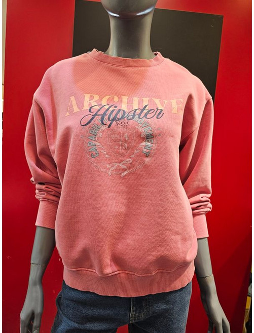 인터크루 여성 느낌 피그먼트 워싱 면혼방 그래픽 맨투맨 SWITZ1TM53APK